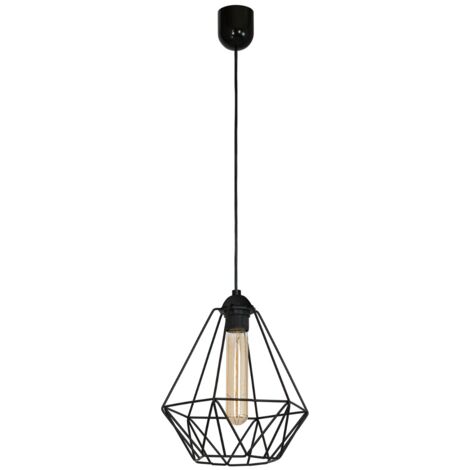 Lampada a sospensione Basket New nera Ø25 E27 Luminex