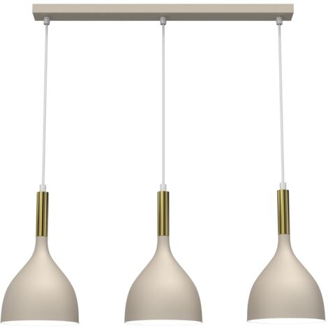 Lampada a sospensione beige/oro Noak 3xE27 Luminex
