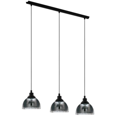 lampada a sospensione Beleser nero trasparente nero L: 90,5cm B: 20.5 cm H: 110 centimetri