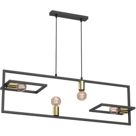 Lampada a sospensione Belfort Luminex nero-oro 4xE27