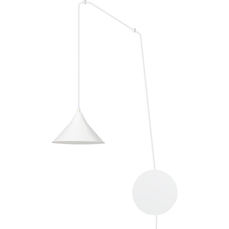 Image of Licht-erlebnisse - Lampada a sospensione dal design originale Lampada con braccio estensibile color bianco con presa per salotto corridoio flexio