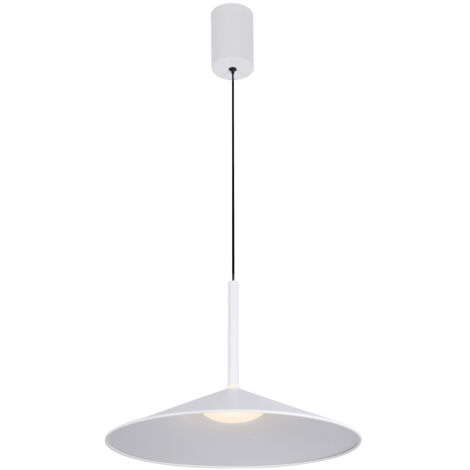 Lampada a sospensione bianca cono piatto LED 9W Sardena Italux