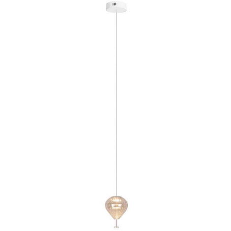 Lampada a sospensione bianca globo vetro ambra LED 6W Maxlight