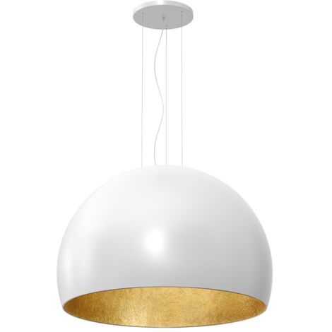 Lampada a sospensione bianca interno oro Ø100 Compo E27