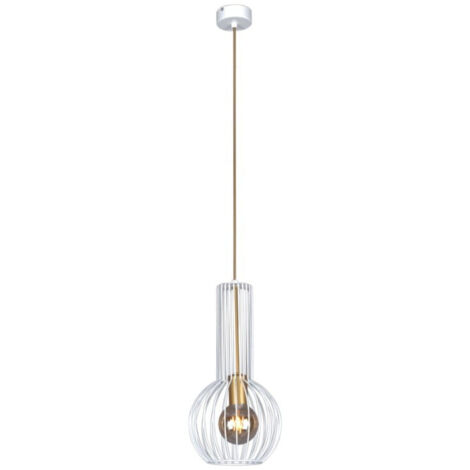 Lampada a sospensione bianco oro E27 Ø20 Kaja K-4525