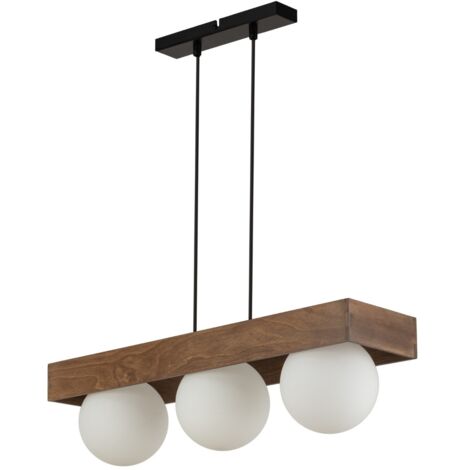 Lampada a sospensione Bloom 3 luci G9 legno scuro Sigma