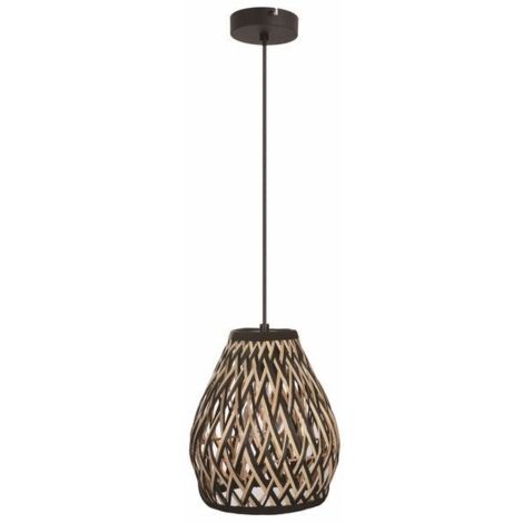 Lampada a sospensione boho bambù Ø20 E27 40W Carmina