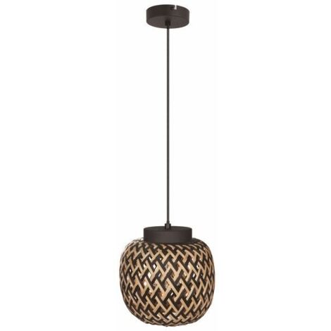 Lampada a sospensione boho bambù Ø20 E27 40W Elaine Reality