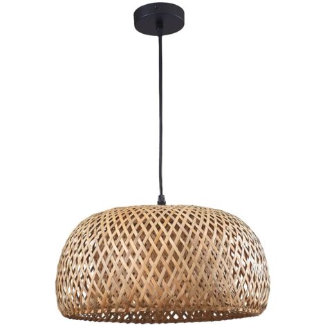 Lampada a sospensione boho bambù beige Ø38 E27 Polux