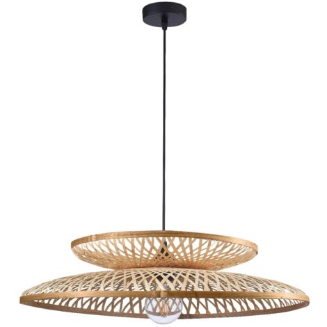 Lampada a sospensione boho bambù crema 60cm Bali Polux