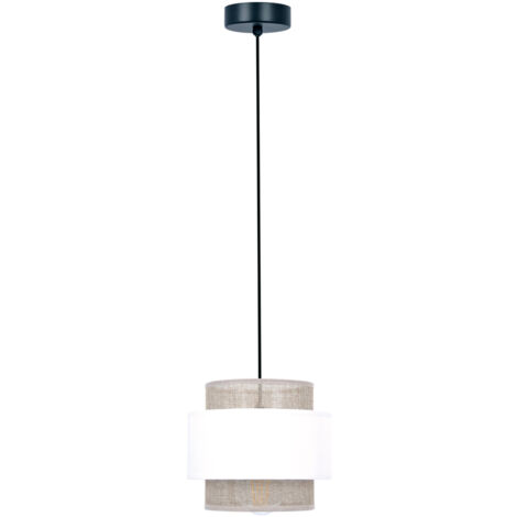 Lampada a sospensione boho bianco/beige Ø20 E27 Kaja