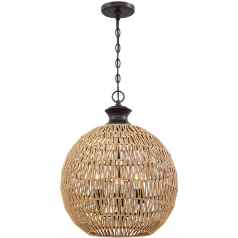 Lampada a sospensione boho marrone Casablanca 3xE27 Quoizel
