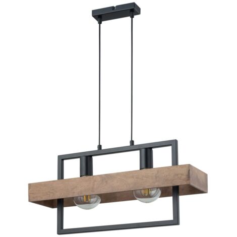 Lampada a sospensione boho nera/marrone Robin 2 E27 Sigma