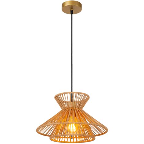 Lampada a sospensione boho TASMAN legno chiaro E27 60W Lucide