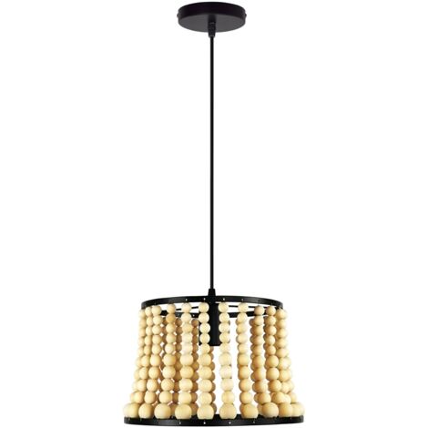 Lampada a sospensione Brena legno nero 1xE27 Polux