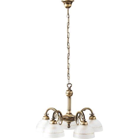 Lampada a sospensione bronzo vetro metallo Flossi Ø52cm H: 40cm