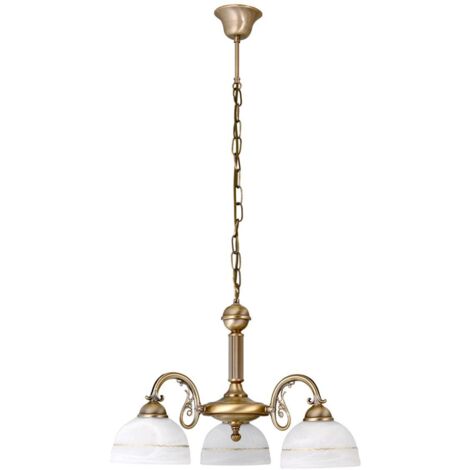 Lampada a sospensione bronzo vetro metallo Flossi Ø54cm H: 40cm