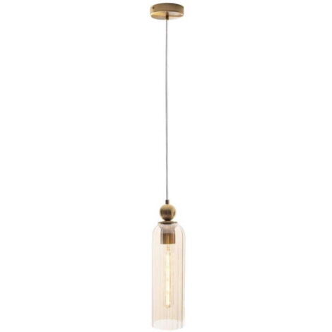 Lampada a sospensione Campanila vetro ambra E27 Maxlight