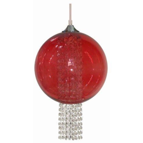 Lampada a sospensione Candellux Allani Ø25 rossa E27