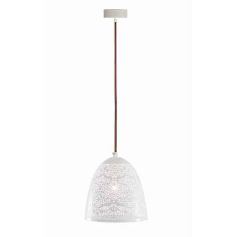 Lampada a sospensione Candellux Bene bianca metallo E27 Ø20cm