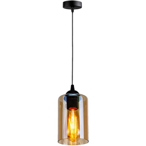 Lampada a sospensione Candellux Bistro vetro ambra E27