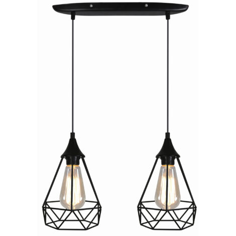Lampada a sospensione Candellux Graf nera 2xE27 115cm