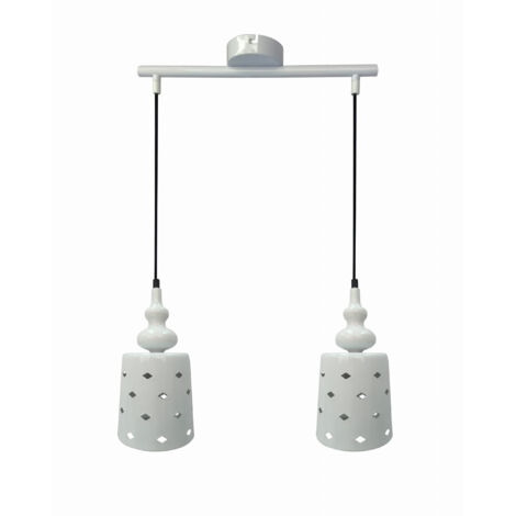 Lampada a sospensione Candellux HAMP bianca 2xE27 40cm