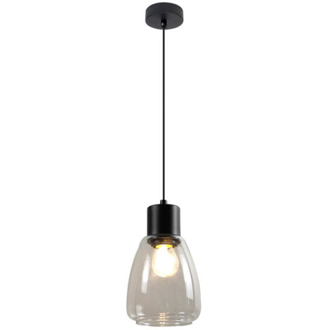 Lampada a sospensione Candellux Moldo nera vetro E27 40W