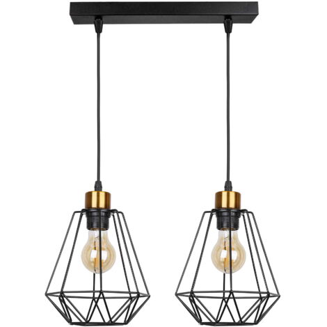 Lampada a sospensione Candellux Primo 2xE27 nero oro