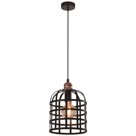 Lampada a sospensione Candellux Soleto nera/rame E27 Ø20