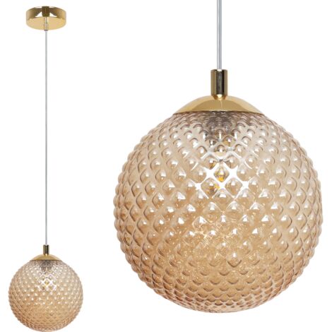 LAMPADA A SOSPENSIONE CANNES 1 PARALUME MIELE PIATTO 15CM G9