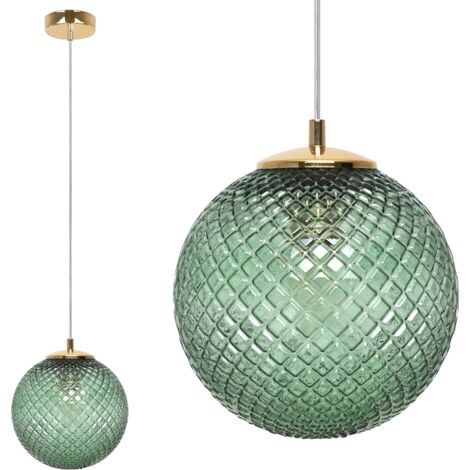 LAMPADA A SOSPENSIONE CANNES 1 PARALUME VERDE PIATTO 20CM E27