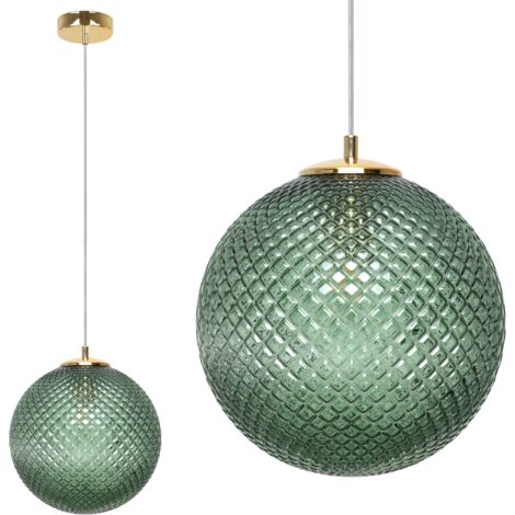 LAMPADA A SOSPENSIONE CANNES 1 PARALUME VERDE PIATTO 25CM E27
