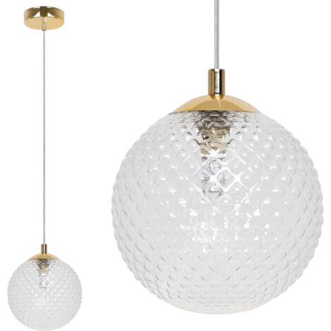 LAMPADA A SOSPENSIONE CANNES 1 PIATTO, PARALUME TRASPARENTE 15CM G9