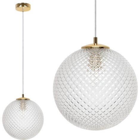 LAMPADA A SOSPENSIONE CANNES 1 PIATTO, PARALUME TRASPARENTE 25CM E27