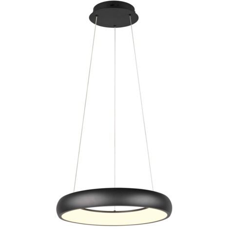 Lampada a sospensione Cardona Trio nera anello 46cm LED 29W
