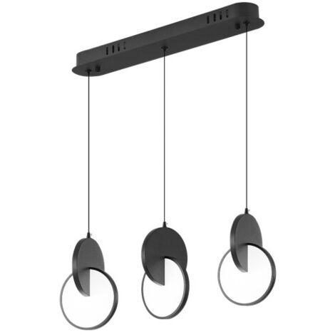 Lampada a sospensione Carlota 3l nero 51w 6500k 7140lm regx54x18cm