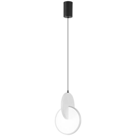 Lampada a sospensione “Carlota” a 1 luce (17W 6500K 2380lm) IP20 60-200x18x18cm colore bianco e nero