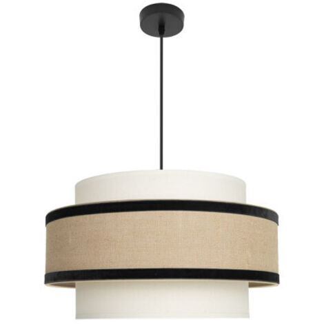 Lampada a sospensione "Carnelian", Ø50cm, altezza regolabile, 1xE27 (lampadina non inclusa), beige e nero