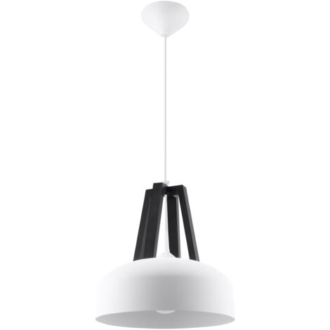Lampada a sospensione Casco bianco nero 30x85x30cm Sollux