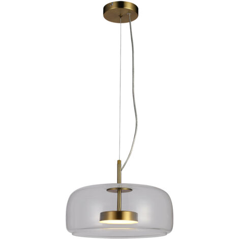 Lampada a sospensione CASTE oro vetro fumé Ø33 LED 10W