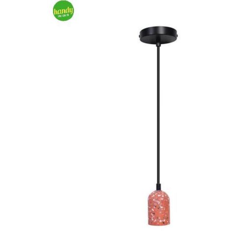 lampada a sospensione cemento rossa 1,5 mt, e27