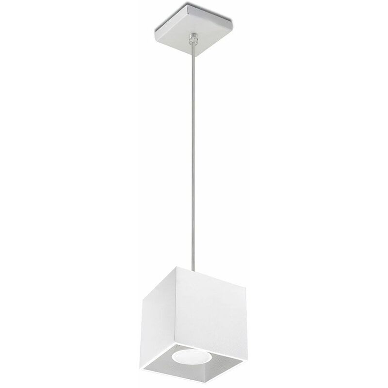 Image of Lampada a sospensione Cilindro a soffitto Lampada a sospensione Lampade da sala da pranzo moderne, alluminio bianco, 1x GU10, LxH 10x80 cm, soggiorno