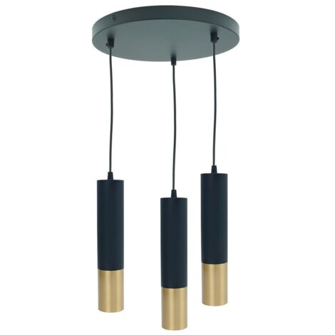 Lampada a sospensione Circus IdeaLED nero oro 3xGU10