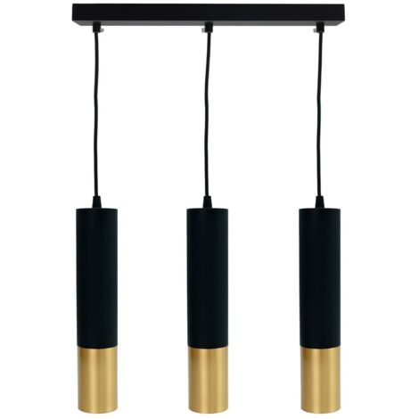 Lampada a sospensione Circus in metallo nera/oro 3xGU10 IdeaLED