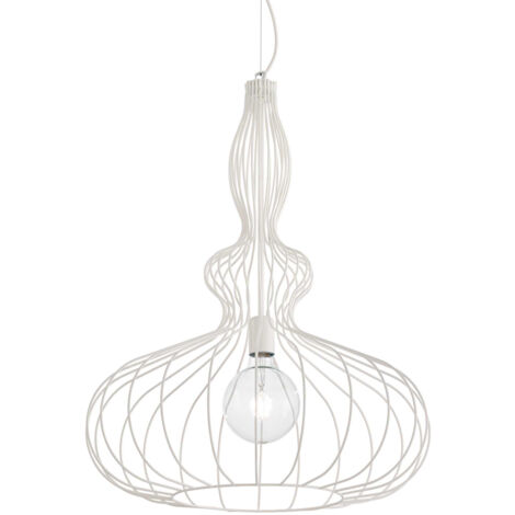 Lampada A Sospensione Clarissa Metallo Bianco 1 Luce E27