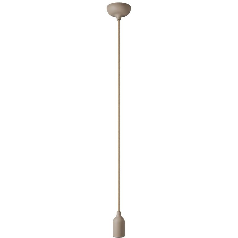 Image of Lampada a sospensione colorata in silicone con cavo tessile Senza lampadina - Desert Brown - Senza lampadina