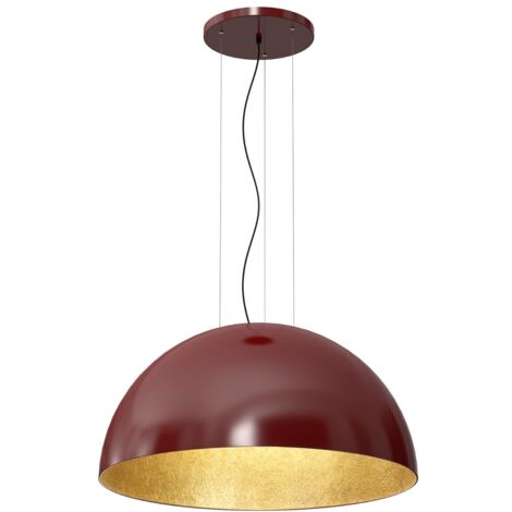 Lampada a sospensione Compo Ø80 bordeaux interno oro E27