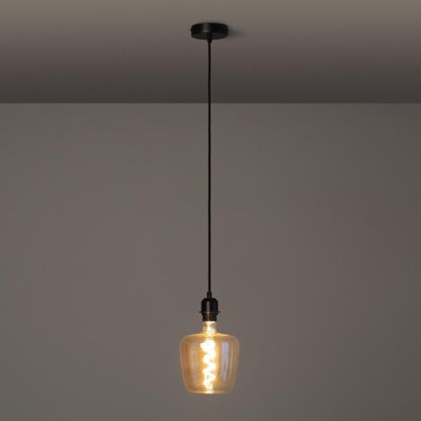 Lampada a Sospensione con Cavo Tessuto Nero Naomie Nero