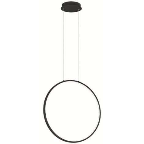 Lampada a sospensione con cerchio verticale in metallo Nero 60 cm NOVA